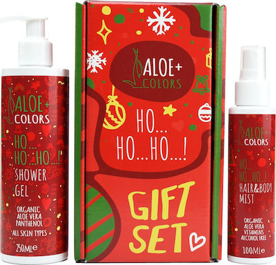 Aloe Colors Christmas Ho Ho Ho Skin Care Set for Cleaning Body Cleaning with Body Mist & Bubble Bath