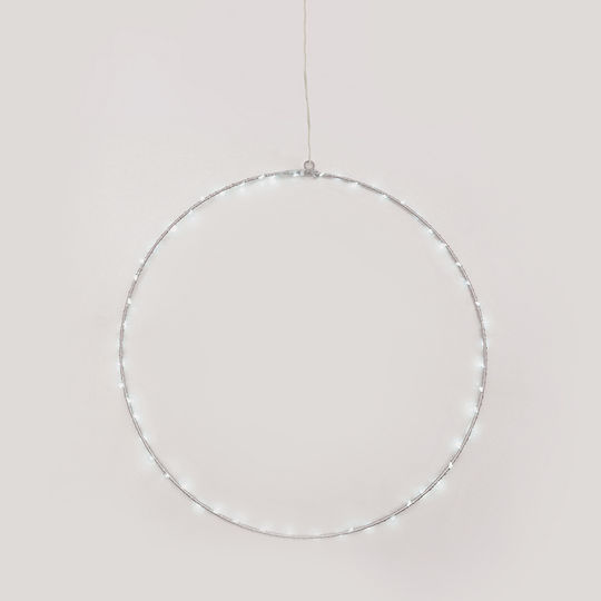 Aca Illuminated Christmas Metal Figure Ball Silver 40x40x40cm
