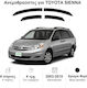 Heko Set of Windbreakers Front and Rear Car Dark Fime for Toyota Sienna 4pcs