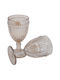 Fylliana Stripe Amber Luster Σετ Ποτήρια Νερού από Γυαλί σε Ροζ Χρώμα Κολωνάτα 6τμχ