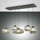 Fabas Luce Gillis Pendant Chandelier Grid for 5 Bulbs E27 Gray