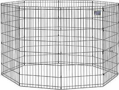 Midwest Foldable Park Dog Octagon Without Bottom 61x122cm. made of Metal in Black Color 61 x 122cm 5sq.m.