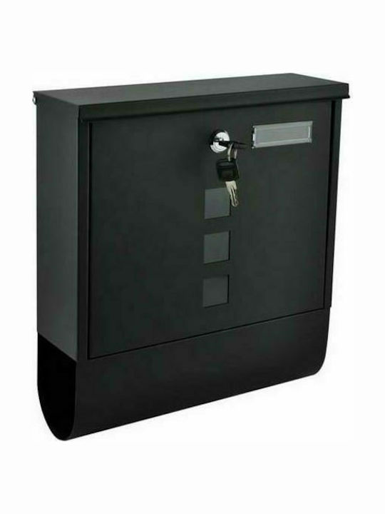 Malatec Γραμματοκιβώτιο Εξωτερικού Χώρου Μεταλλικό σε Μαύρο Χρώμα 30.7x10x34cm