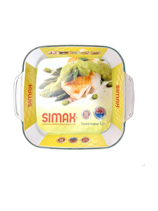 Simax Τετράγωνο Πυρίμαχο Σκεύος Γυάλινο 37x32x7.5cm