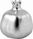 JK Home Decoration Tabletop Lucky Charm Pomegranate Silver Ceramic 9x10cm 1pcs