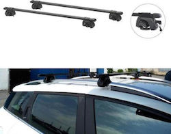 Auto Gs Μπάρες Οροφής Μεταλλικές 125εκ. Universal για Αυτοκίνητα με Εργοστασιακές Μπάρες (Σετ με πόδια και κλειδαριά) Μαύρες