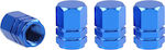 AMiO Car Tire Valve Caps Aluminum Blue 4pcs