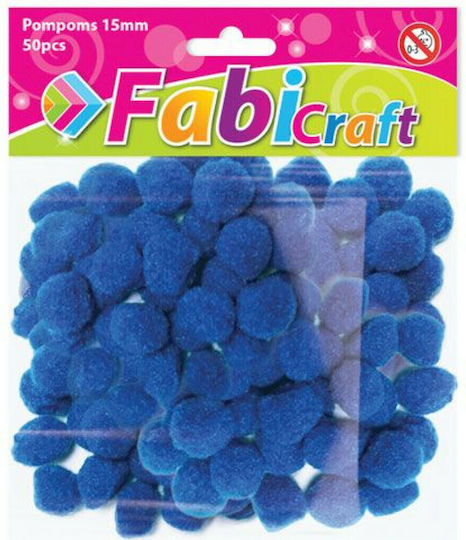 Fabi Pom Pom Craft Blue Set of 50pcs