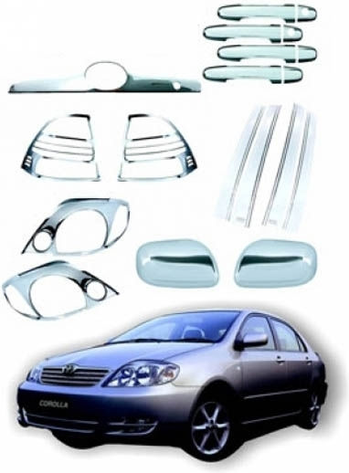 Auto Gs Φρυδάκια Φαναριών για Toyota Corolla Διακοσμητικό Σετ Χρωμίου Toyota Corolla 2001