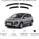 Heko Set of Windbreakers Front and Rear Car Dark Fime for Peugeot 3008 4pcs