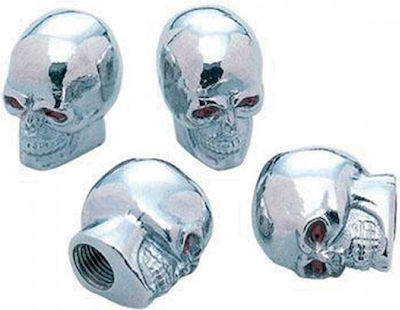 Simoni Racing Skeletor Car Tire Valve Caps Skeletor Silver 4pcs