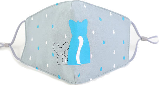 Natural Home Cotton Children's Mask with Adjustable Elastic Protective Mask Fabric Kids Gray nat-201029 1pcs