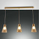 Fabas Luce Dafne Pendant Light Three-Light Rail for Socket E27 Honey