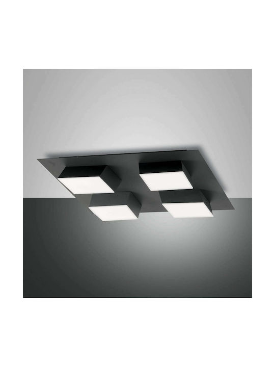 Fabas Luce Lucas Modern Metall Deckenleuchte mit integriertem LED in Silber Farbe 35Stück