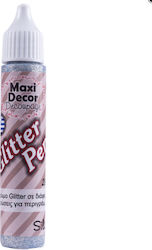 Maxi Decor Στυλό Glitter Ασημί 28ml