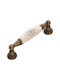 Roline 520 Antique Handle Furniture made of Porcelain & Metallic Blue Flower 120mm (Center Distance 96mm) 520 520-ANTIKE-GALAZIO 1pcs