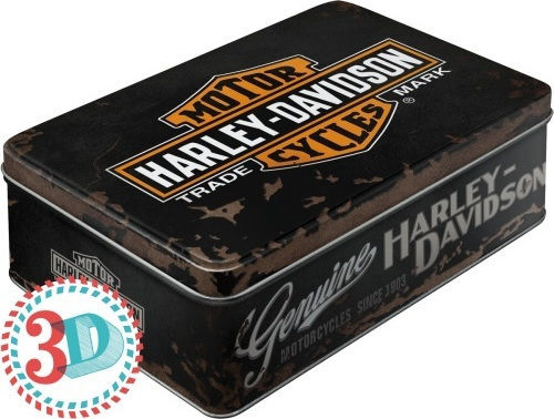 Nostalgic Art Harley Davidson Genuine Κουτί Γενικής Χρήσης με Καπάκι Μεταλλικό Μαύρο 23x16x7cm