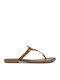 Flache Sandalen für Damen in Tabac Braun Farbe