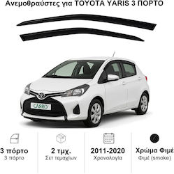Heko Σετ Ανεμοθραύστες Μπροστινοί Σκούρο Φιμέ για Toyota Yaris III 3D 2011 2τμχ 29627