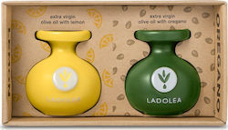 Ladolea Extra Virgin Olive Oil Organic Set Extra Virgin Olive Oil with Lemon & Oregano Seasoned with Lemon 160ml 2pcs