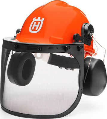 Husqvarna Forest Construction Site Helmet with Earplugs Orange 585 07 79-01 08585077301