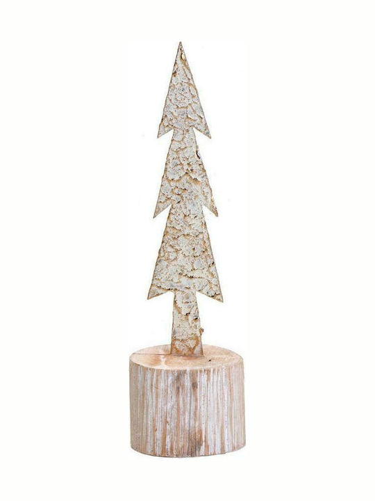 Decorațiune de Crăciun Lemn Braduleț 20cm. Bej
