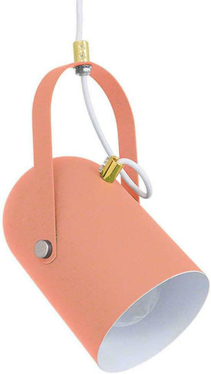 GloboStar Hazel Κρεμαστό Φωτιστικό Ροζ με Ντουί E27 12x18x27εκ.