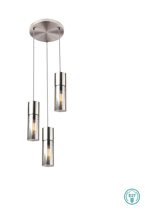 Globo Lighting Annika Pendant Light Three-Light Silver