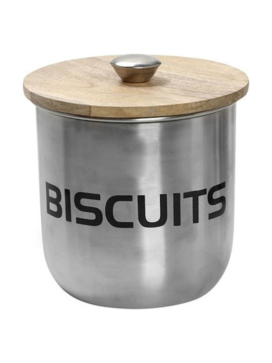 Espiel Biscuit Jar Metallic Ασημί 17x17x17εκ. 1pcs