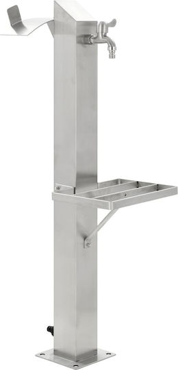 vidaXL Decorative Faucet Garden Stainless Steel Floor Square 95cm 45455