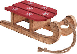 JK Home Decoration Christmas Wooden Figure Sleigh Red Length 30cm