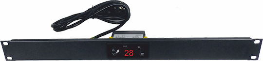 Central Patch Panel για Rack 1U 19" με ψηφιακό θερμοστάτη Μαύρο