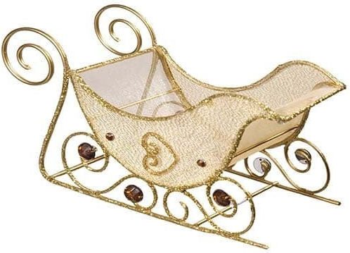 JK Home Decoration Χριστουγεννιάτικη Μεταλλική Φιγούρα Έλκηθρο Χρυσό Ύψους 15εκ. 6τμχ