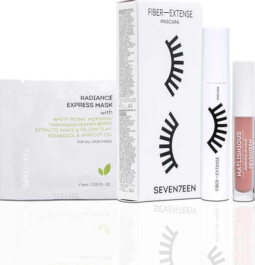 Seventeen Fiber Makeup Set for Face Eyes and Lips Extense and Mini Matlishious Shade 04 3 Pieces