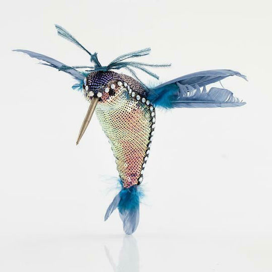 Eurolamp Dekorativ Vogel aus Kunststoff in Blue 20x12x20cm 1Stück