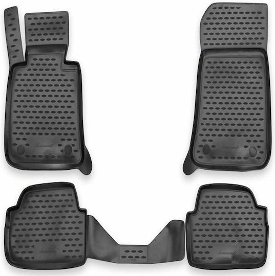 Novline Set of Front and Rear Mats 4pcs Tray Type for BMW Series 1 2004-2011 Gray