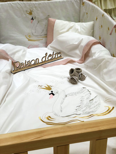 Raison D' Etre Set Für Krippe Swan With A Crown Beige 9Stück