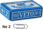 Veto No.2 Büroklammern 25mm Metallisch 100Stück