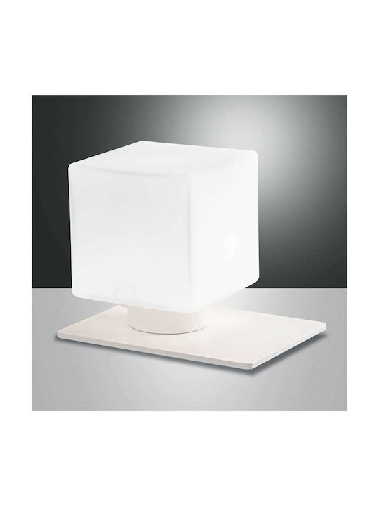 Fabas Luce Zara Metal Table Lamp for Socket G9 with White Shade and Base