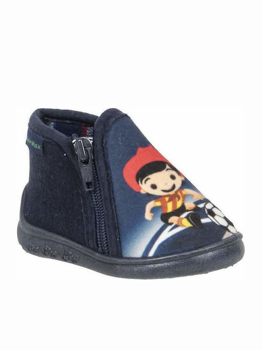 Mini Max Anatomisch Kinderhausschuhe Stiefel Blau Ball