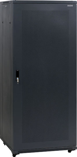 Central С крака Рак кабинет 42U с 2 перфорирани врати 60x100x207см Черен 4000 3 696 42/C