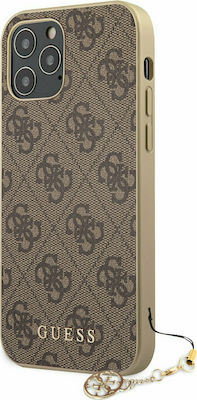 Guess 4G Charms Fabric Back Cover Brown (iPhone 12 Pro Max)