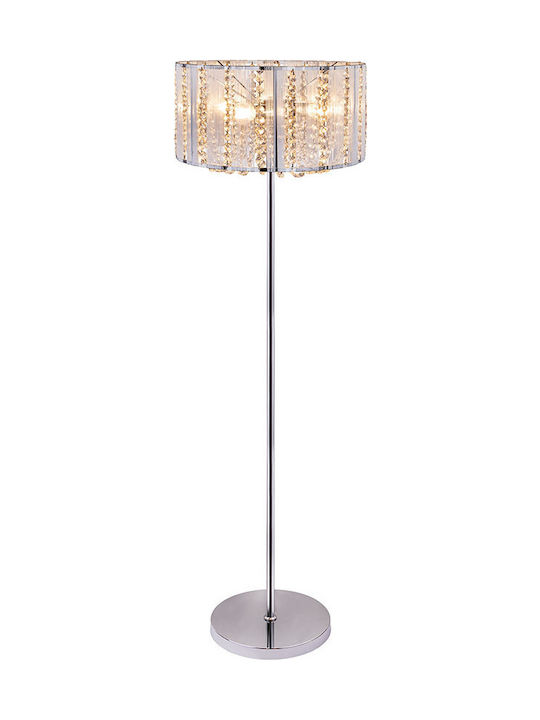 Globo Lighting Walla Floor Lamp H150xW40cm. with Socket for Bulb E14 Silver