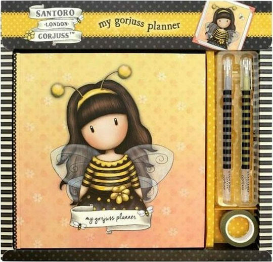 Santoro Gorjuss Bee Loved Glitter Tape Kids Stationery Set with Notepad and Pen