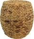 Stool For Living Room Wicker Hyacinth Beige 40x40x43cm