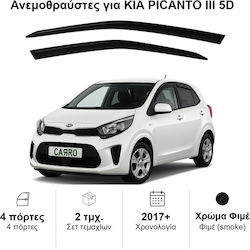 Heko Σετ Ανεμοθραύστες Μπροστινοί Σκούρο Φιμέ για Kia Picanto 2τμχ 20176