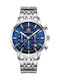 Mini Focus Men's Watch 44mm Battery with Silver Metal Bracelet