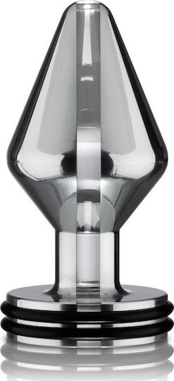 Electrastim Midi Classic Electro Butt Plug Πρωκτική Σφήνα με Δόνηση Medium Ασημί 7cm