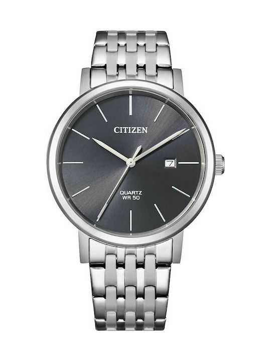 Citizen Ανδρικό Ρολόι 40mm Μπαταρίας με Ασημί Μ...