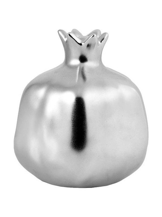 JK Home Decoration Tabletop Lucky Charm Pomegranate Silver Ceramic 10x12cm 1pcs